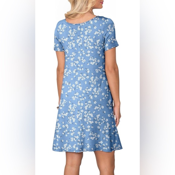 Floral Blue High Low Dress - Picture 3 of 4